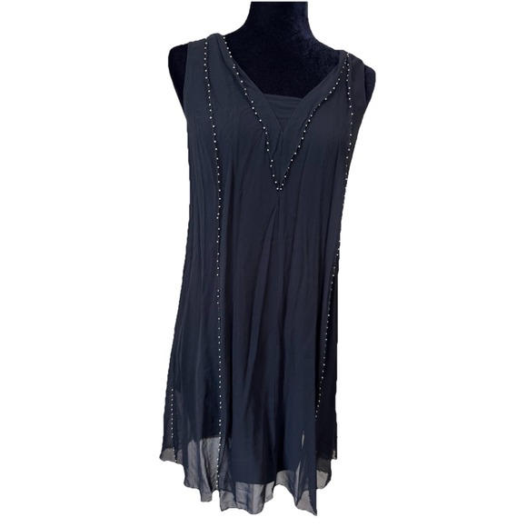 Club Monaco‎ - Black Silk Dress With Beads Size 0 - Picture 1 of 12